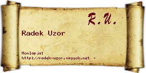 Radek Uzor névjegykártya